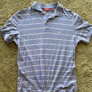 IZOD Striped Polo Blue and Light Purple SIZE MEDIUM
